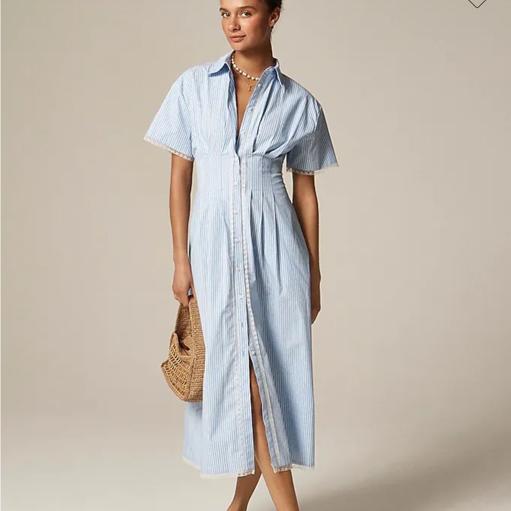 J. Crew Sky Blue Button-Down Midi Dress